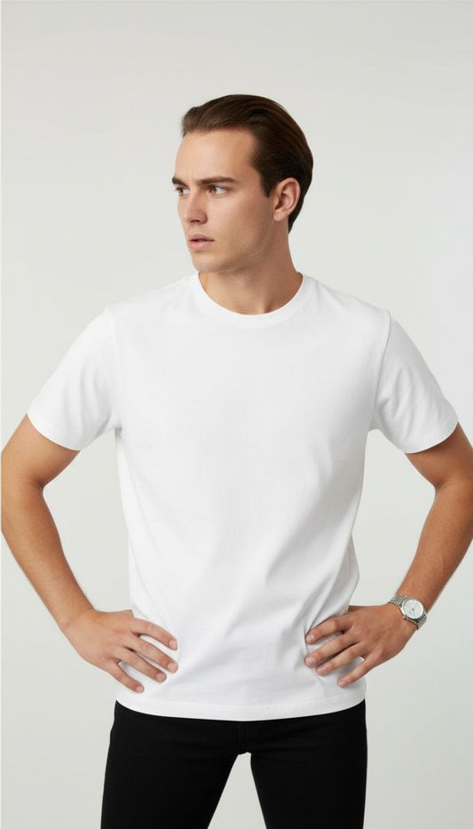 Remember Factory Beyaz Basic Erkek T-Shirt