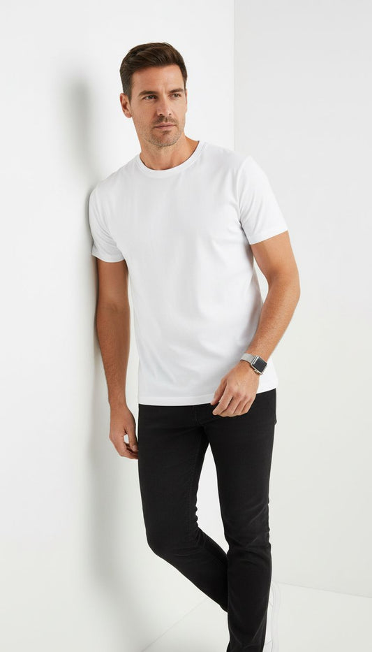 Remember Factory Beyaz Basic Erkek T-Shirt